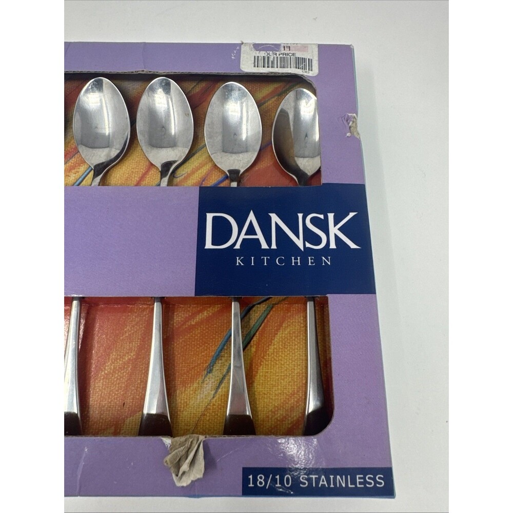 Dansk Silhoutte Iced Tea Ice Beverage Spoons Stainless Steel Flatware Set of 6 - Picture 3 of 7